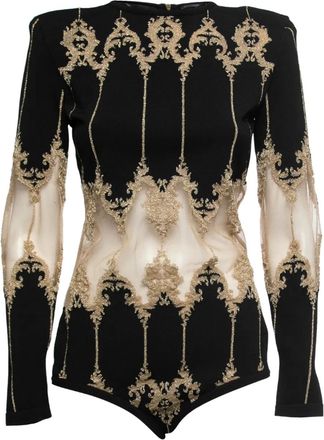 Balmain Body con ricamo - Nero