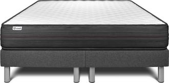 VITALIT Vitalit - Base Tapizada Gris + Colch&oacute;n Con Espuma Viscoel&aacute;stica 2x100x200