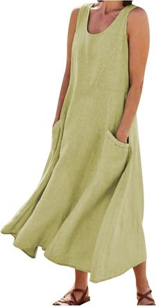 Generic SCBFDI Linen Dresses for Women UK Maternity Dress Jersey Dresses for Women UK Maternity Photoshoot Gown Summer Dress Cotton Ladies Maxi Dresses UK Sum