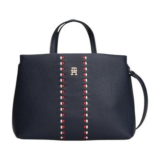 Tommy Hilfiger Tassen, Dames, Blauw, ONE Size, Signature Tape Satchel