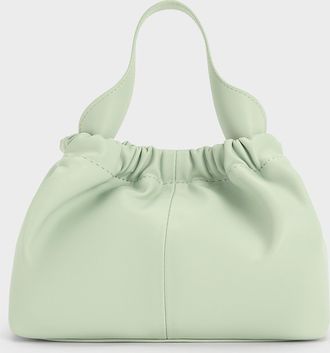 Charles & Keith Ally Ruched Slouchy Chain-Handle Bag