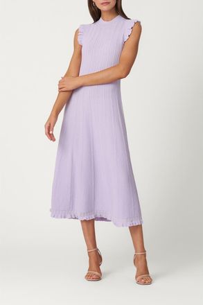 Shoshanna Pointelle Knit Tucker Dress in Lilac at Nordstrom, Size X-Small