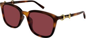 Gucci GG2057SK Asian Fit 003 Womens Sunglasses Tortoiseshell Size 56