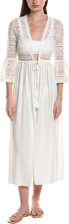 NVLT Nvlt Lace Front Tie Maxi Cover-Up