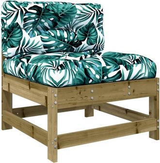 vidaXL Vidaxl - Sof&aacute; central con cojines madera de pino impregnada