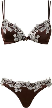 Twin-Set Set lingerie a fiori - Marrone