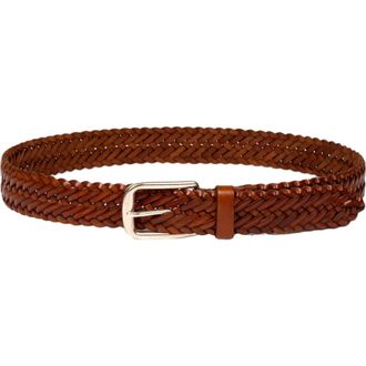 Sandro Braided leather belt in Camel at Nordstrom, Size Medium
