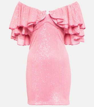 Rotate Miniabito con paillettes e volant