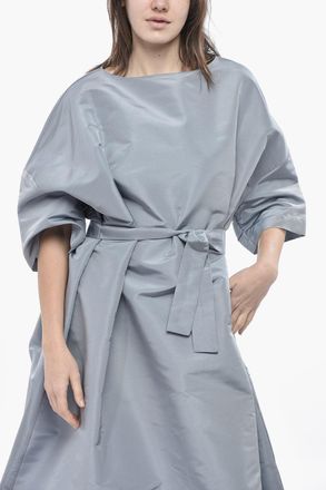 Super Blond Silk Organza Kaftan With Belt Super Blond