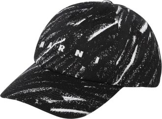 Marni Caps, male, Black, Size: ONE SIZE Printed Baseball Cap