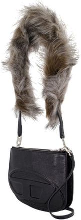 Diesel Womens Calfskin Leather Crossbody Bag Black