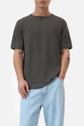 Closed Linen Blend T-Shirt In Pepper Grey