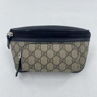 Gucci Black Charcoal Gray Gg Supreme Sling Bag (Pre-Owned)