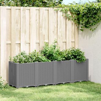 vidaXL Jardinera Pp Gris Claro 160x40x53 Cm Vidaxl