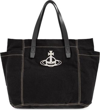 Vivienne Westwood Tote Bags, unisex, Black, Size: ONE SIZE Henry Medium Tote