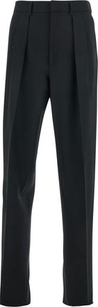 Tom Ford Black Pants With High Waist And Pences In Wool Man