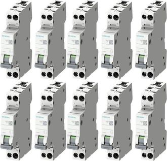 SIEMENS Kit De Disyuntores Termomagn&eacute;ticos 10a 1p+n 4,5ka Curva C 1 M&oacute;dulo 5sl30107