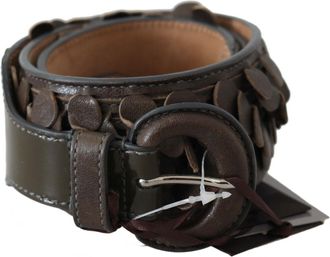 Ermanno Scervino Leather Round Buckle Waist Womens Belt