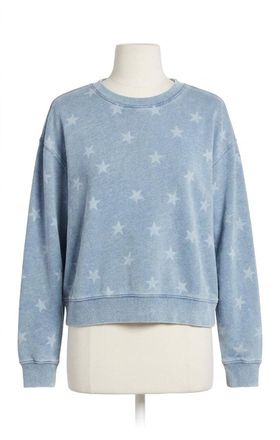 Z Supply Written Stars Sweatshirt In Ocean Air Indigo