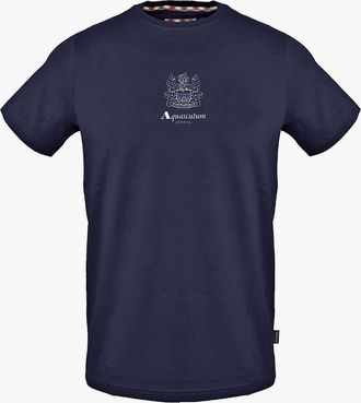 Aquascutum Mens Regular Fit Crew Neck Short Sleeve T-Shirt - Navy - Size: 38