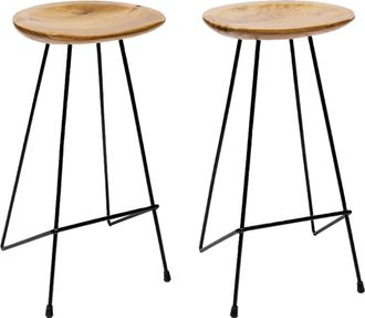 vidaXL Taburetes De Cocina 2 Unidades Madera Maciza De Teca Vidaxl