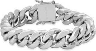 HMY Jewelry Mens Cuban Chain Bracelet in Silver at Nordstrom Rack