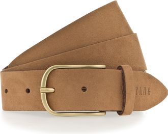 Mustang Lederg&uuml;rtel MUSTANG, Damen, Gr. 100, cognac, Rindsleder, G&uuml;rtel Lederg&uuml;rtel, angerautes Leder, dezente Logopr&auml;gung, 3,5 cm breit