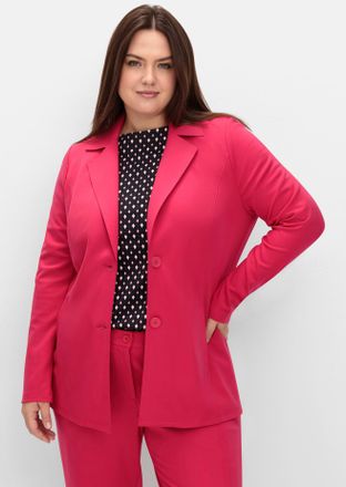 Sheego Sweatblazer SHEEGO Sweatblazer, Damen, Gr. 40, pink (sorbet pink), 60% Viskose, 35% Polyamid, 5% Elasthan, Blazer Sweatblazer