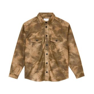 Isabel Marant Overhemden, Heren, Bruin, S, Denim, Kadrian Shirt met Ronde Zoom