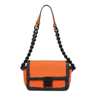 Bottega Veneta Pre-owned Shoulder Bags, female, Orange, Size: ONE SIZE Pre-owned Intrecciato Shoulder Bag