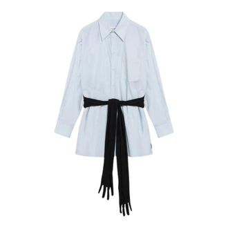 Maison Margiela Shirts - Dames - Overhemden - Blauw - XS - Katoen - Overhemden