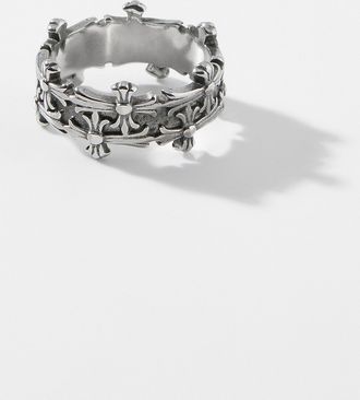 Le 31 Mens Gothic cross ring