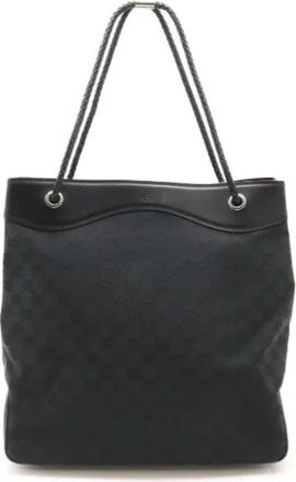 Gucci Pre-owned Tote Bags, female, Black, Size: ONE SIZE Pre-owned Canvas gucci-bags