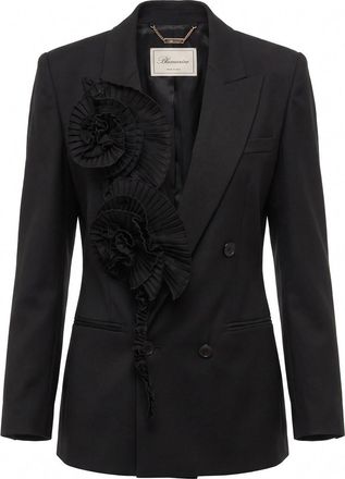 Blumarine Tailored Jacket With 3D Pleated Roses