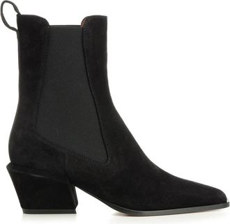 PARIS TEXAS Bettina Enkellaarsjes van Kalfsleer - Dames - Cowboylaarzen - Zwart - 37 EU - Leer - Schoenen