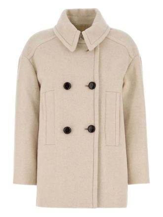 Isabel Marant Fiby coat - women - Polyamide/Wool - 40 - Neutrals