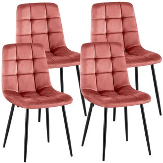 Clp Clp - Lote De 4 Sillas De Comedor Antibes Rosa