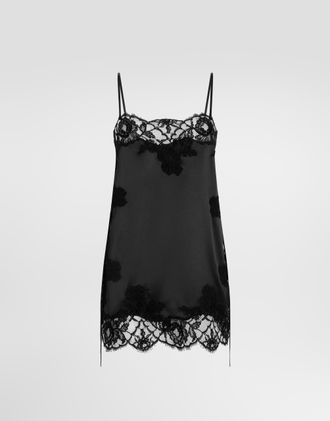 Dolce & Gabbana Satin Slip Dress - Woman Underwear Black 1