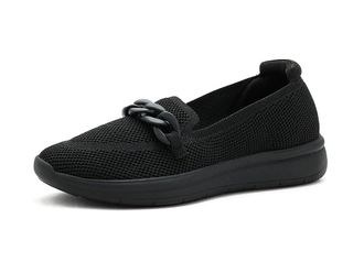 Clarks Ezrinn Cove Womens Flat Shoes Black/Black Textile : 7.5 B - Medium