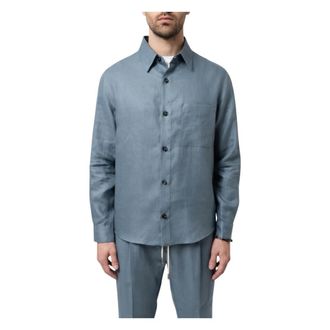 Be Able Giacca camicia in Lino - Heren - Casual Overhemden - Blauw - M - Linnen - Overhemden