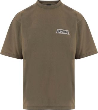 Balenciaga Brown Crew Neck T-Shirt