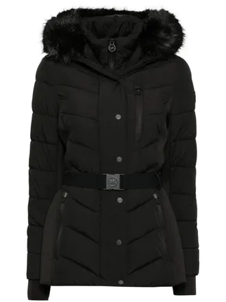Michael Michael Kors Cappotto Scuba con rifinitura in pelliccia sintetica - Nero