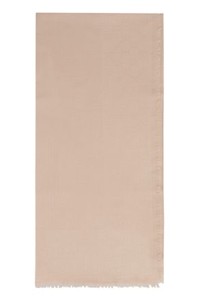 Gucci Womens Shawl Silk-Wool Jacquard Pink Pink-Pink Scarf Pink/pink Scarfs