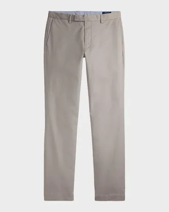Polo Ralph Lauren Mens & apos; Stretch Twill Slim Straight Flat-Front Trousers