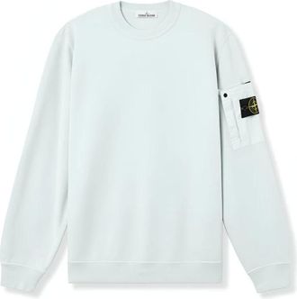 Stone Island Sweatshirts, male, Blue, XL, Crewneck Sweatshirt with Seasonal Pocket