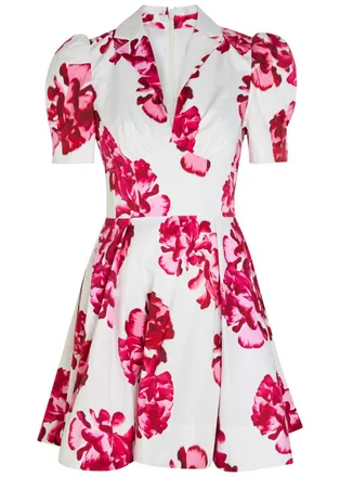Rebecca Vallance Damask Floral-print Stretch-cotton Mini Dress - Multicoloured - 12 (UK12 / M)