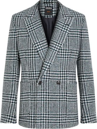 Ermenegildo Zegna houndstooth double-breasted blazer - Black