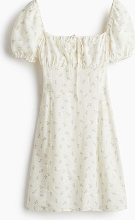 H&M Kleid mit Puff&auml;rmeln - White