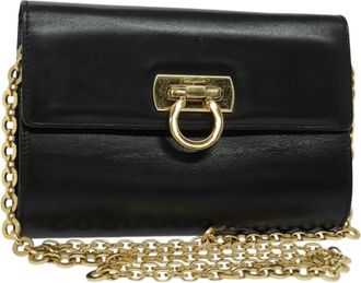 Ferragamo Gancini Box Crossbody Bag Leather Leather Shoulder Bag Bag (Pre-Owned)