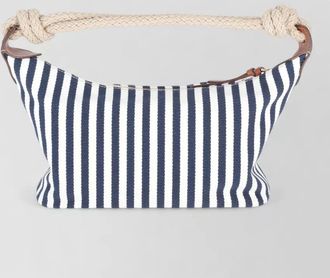 Miu Miu striped shoulder bag rope handle design